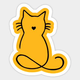 Kitty Outline Black Sticker